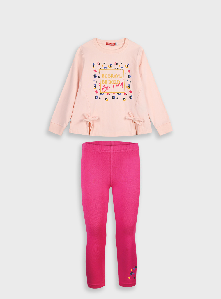 Βαμβακερό σετ με τύπωμα για κορίτσι | ΦΟΥΞ