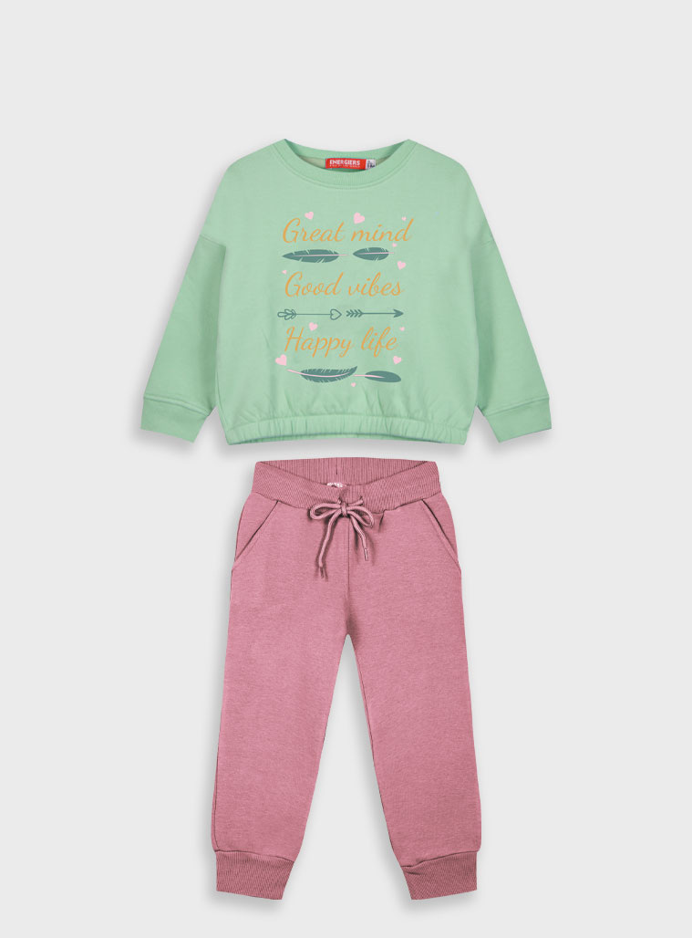 Παιδικά ρούχα - κορίτσι Energiers - ΣΗΜΑΝΤΙΚΟ: Σε περίπτωση διαφοράς τιμής από το κατάστημα ισχύει παντα και μόνο η τιμή του καταστήματος Φούτερ φόρμα με τύπωμα | ΤΡΙΑΝΤΑΦΥΛΛΙ