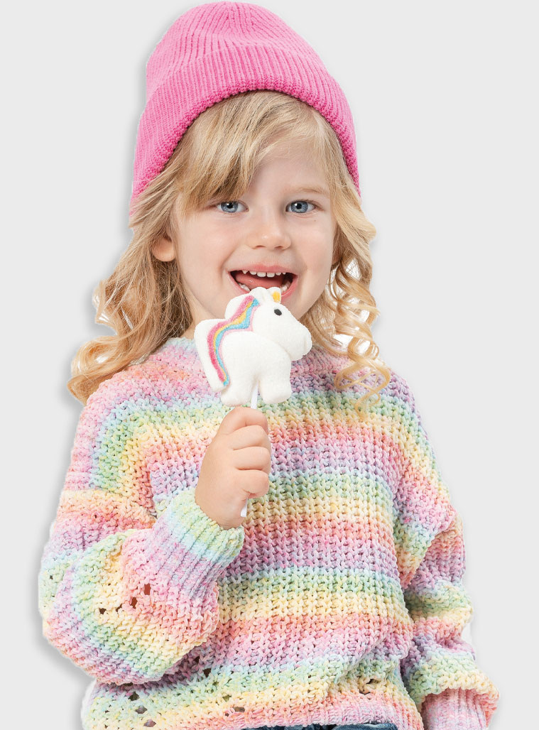 Πολύχρωμο πλεκτό πουλόβερ για κορίτσι | ΠΟΛΥΧΡΩΜΟ