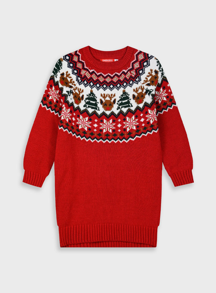 Χριστουγεννιάτικο πλεκτό φόρεμα | ΚΟΚΚΙΝΟ φωτογραφία