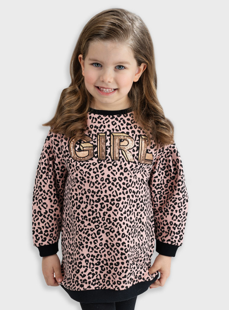 Παιδικά ρούχα - κορίτσι Energiers - ΣΗΜΑΝΤΙΚΟ: Σε περίπτωση διαφοράς τιμής από το κατάστημα ισχύει παντα και μόνο η τιμή του καταστήματος Λεοπάρ φούτερ φόρεμα | ΚΟΥΦΕΤΙ