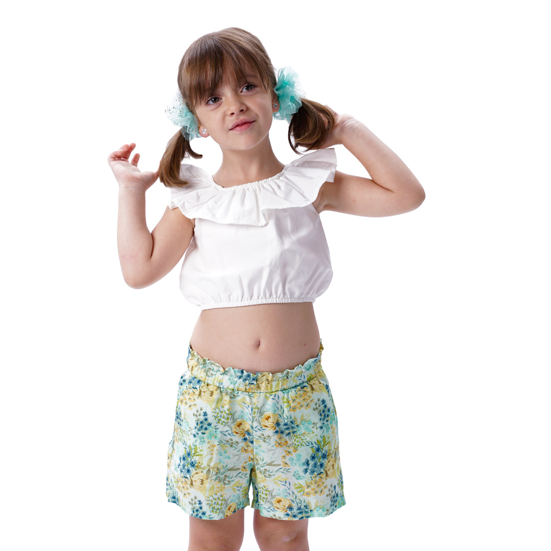 Παιδικό σετ 2 τεμάχια με κροπ μπλούζα και φλοράλ σορτς για κορίτσι | ΦΛΟΡΑΛ ΚΟΡΙΤΣΙ 1-6>Σετ>ΝΕΕΣ ΑΦΙΞΕΙΣ>Σετ