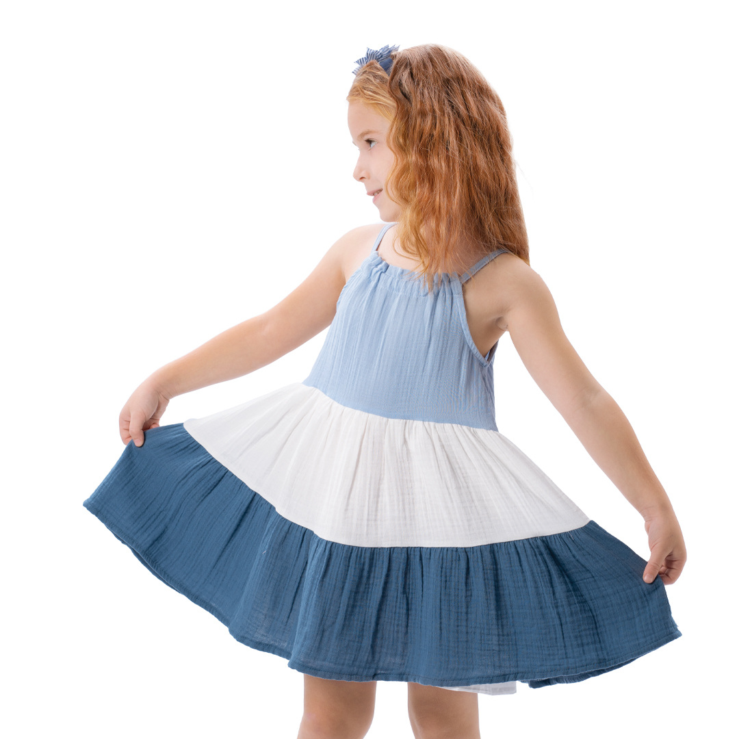 Παιδικό εξώπλατο φόρεμα για κορίτσι | ΜΠΛΕ ΝΕΕΣ ΑΦΙΞΕΙΣ