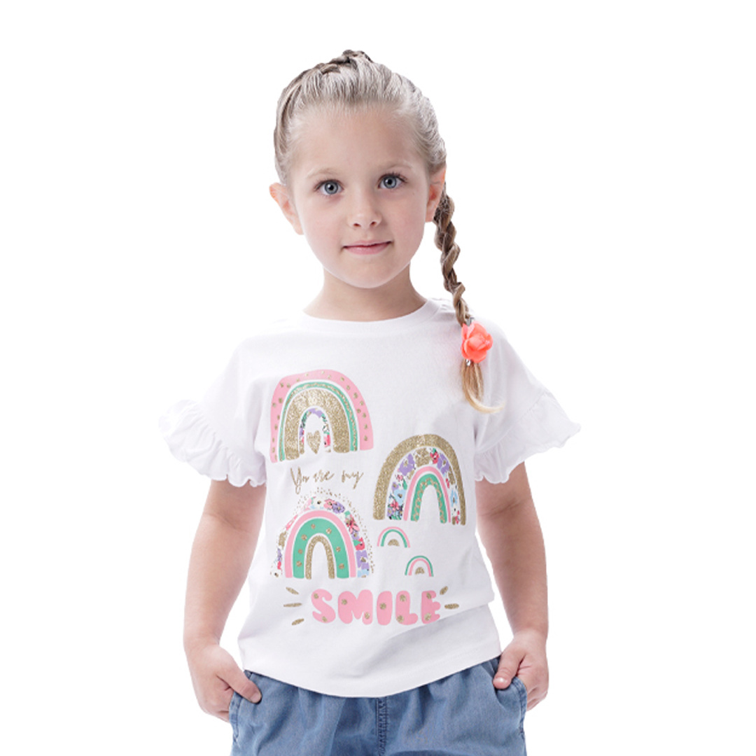 Παιδική μπλούζα με τύπωμα γκλίτερ για κορίτσι | ΛΕΥΚΟ ΚΟΡΙΤΣΙ 1-6>Μπλούζα>ΝΕΕΣ ΑΦΙΞΕΙΣ>Μπλούζα