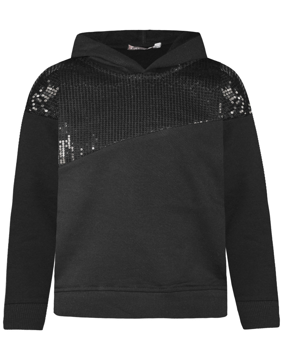 Φούτερ μπλούζα με κουκούλα για κορίτσι | ΜΑΥΡΟ