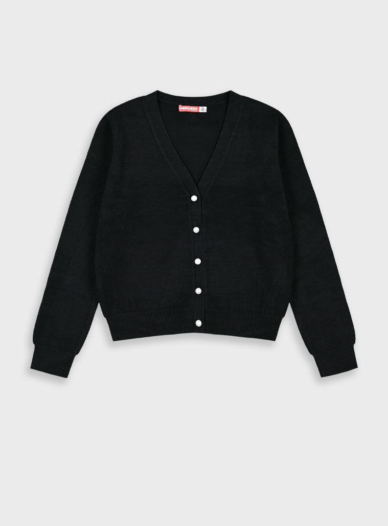 Πλεκτή ζακέτα για κορίτσι | ΜΑΥΡΟ