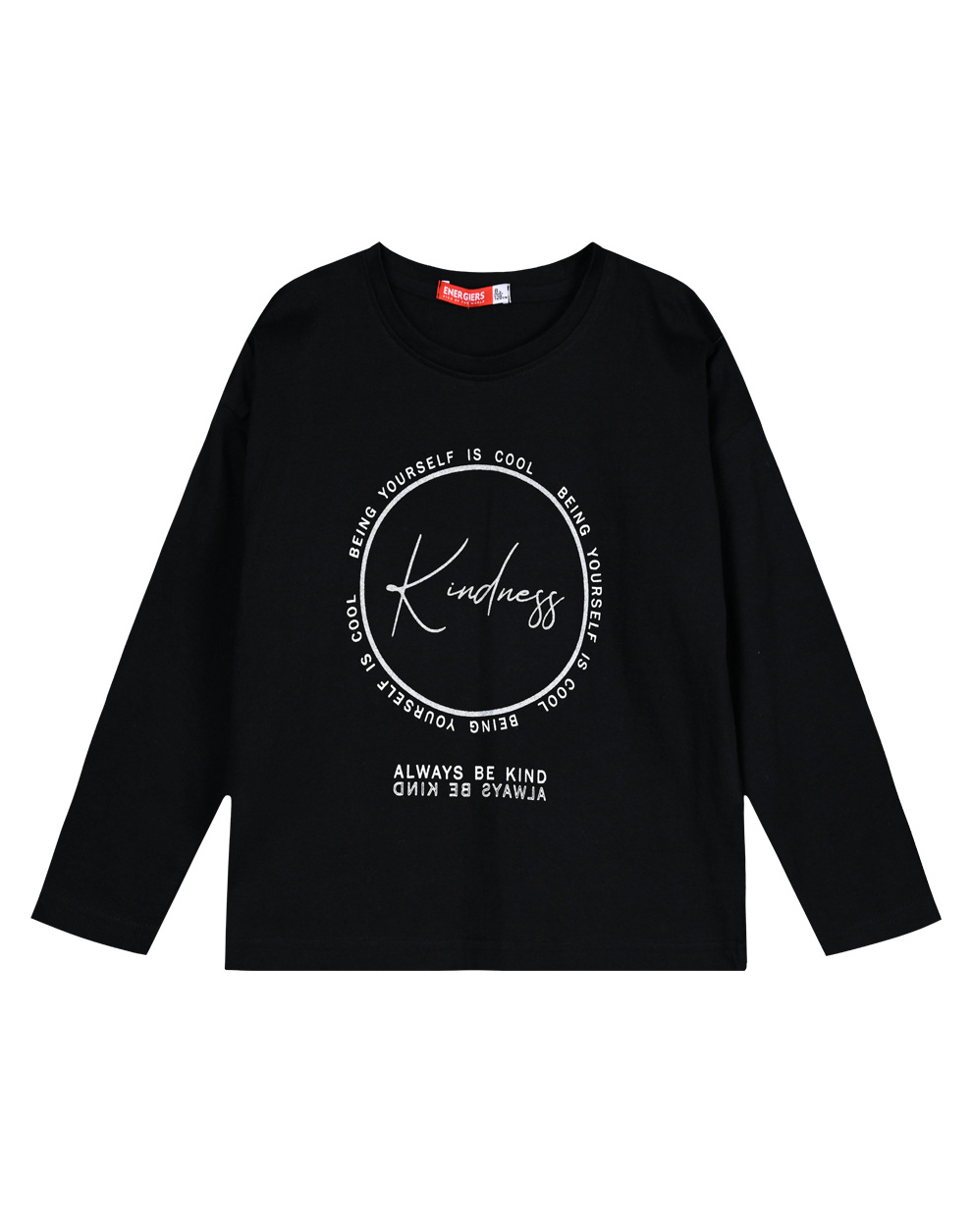 Βαμβακερή μπλούζα με γκλίτερ τύπωμα για κορίτσι | ΜΑΥΡΟ