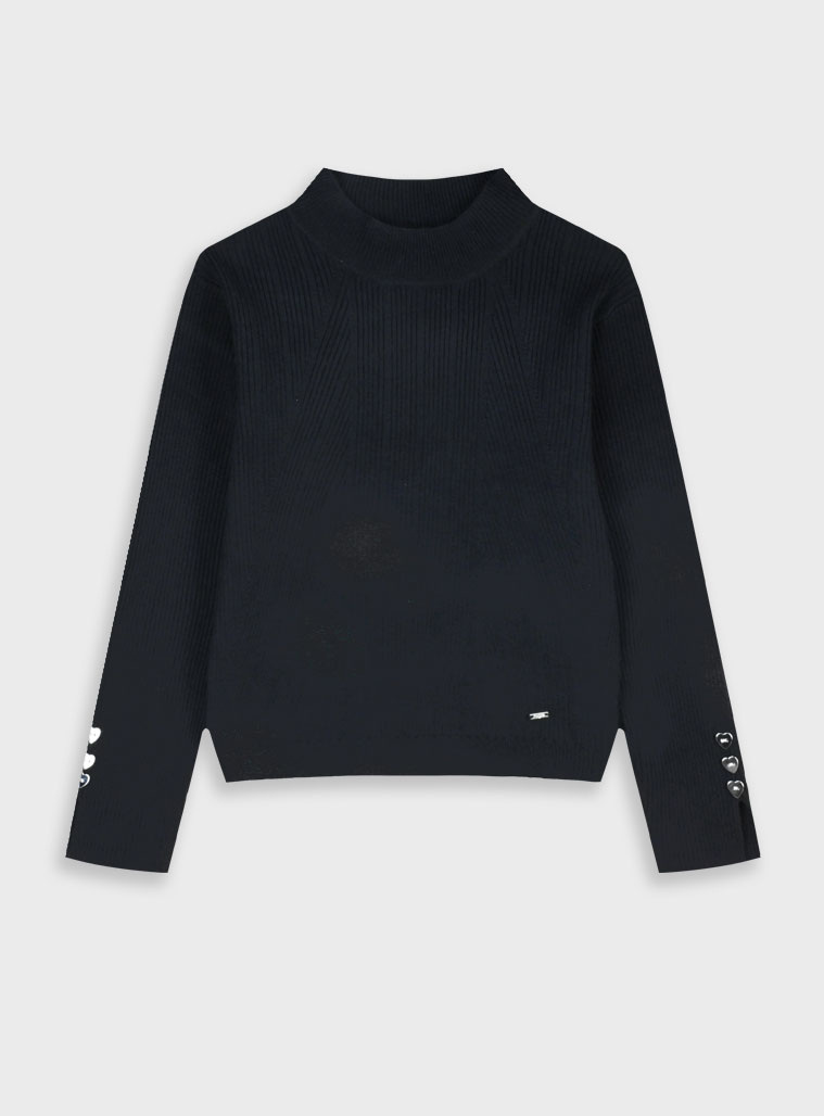 Παιδικά ρούχα - κορίτσι Energiers - ΣΗΜΑΝΤΙΚΟ: Σε περίπτωση διαφοράς τιμής από το κατάστημα ισχύει παντα και μόνο η τιμή του καταστήματος Μακρυμάνικη ριπ μπλούζα | ΜΑΥΡΟ