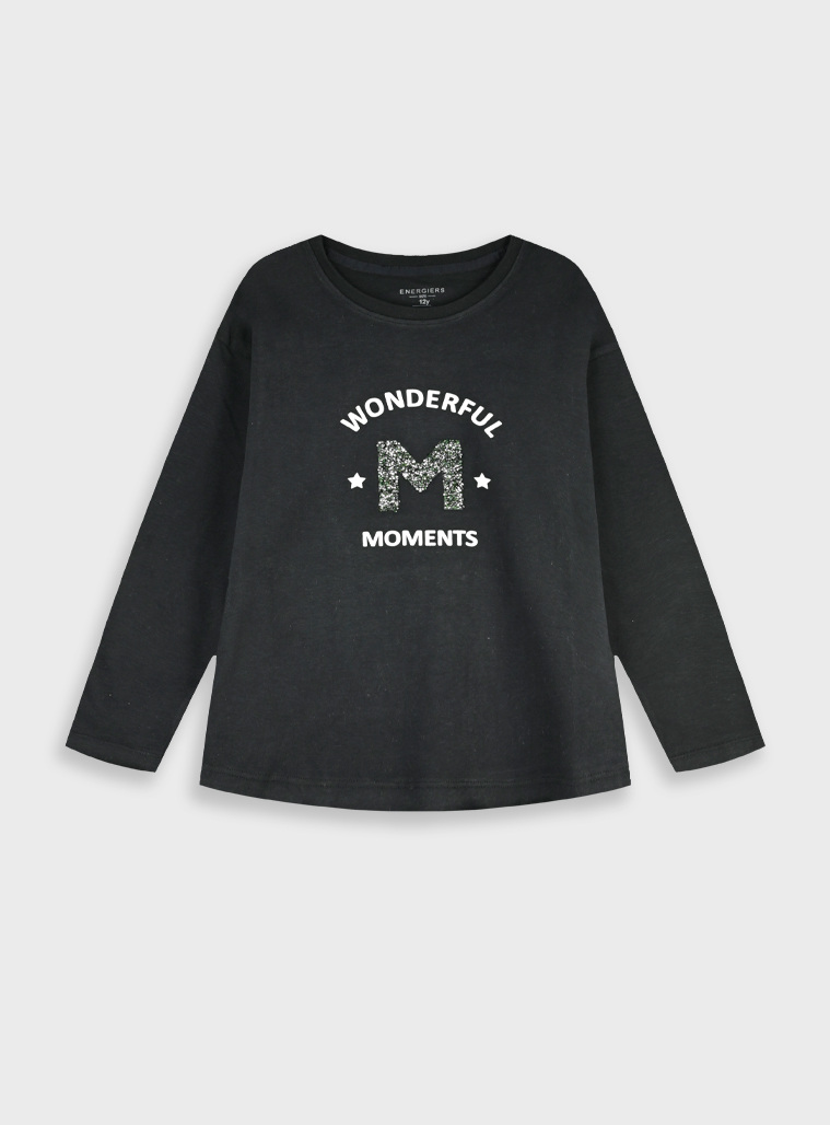 Παιδικά ρούχα - κορίτσι Energiers - ΣΗΜΑΝΤΙΚΟ: Σε περίπτωση διαφοράς τιμής από το κατάστημα ισχύει παντα και μόνο η τιμή του καταστήματος Μακρυμάνικη μπλούζα | ΜΑΥΡΟ