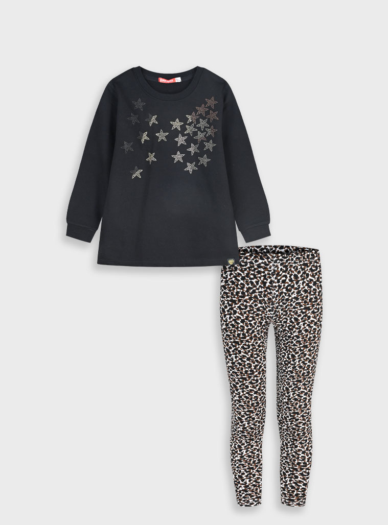 Παιδικά ρούχα - κορίτσι Energiers - ΣΗΜΑΝΤΙΚΟ: Σε περίπτωση διαφοράς τιμής από το κατάστημα ισχύει παντα και μόνο η τιμή του καταστήματος Σετ φούτερ μπλούζα με κολάν | ΕΜΠΡΙΜΕ