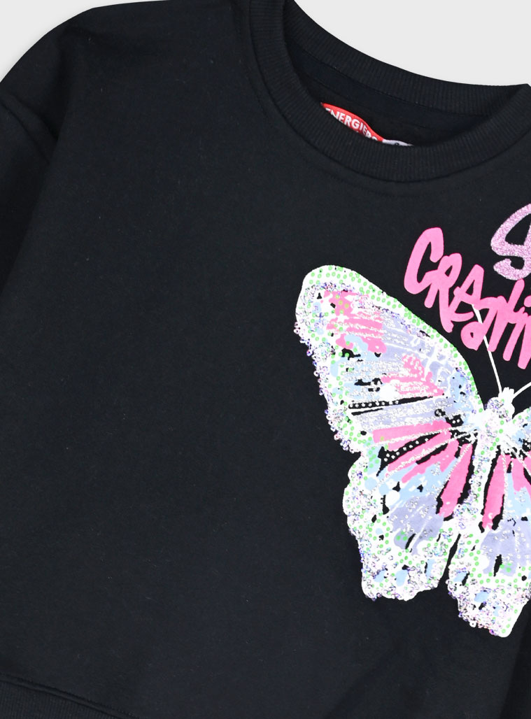 Φούτερ φόρμα με τύπωμα | ΜΑΥΡΟ φωτογραφία