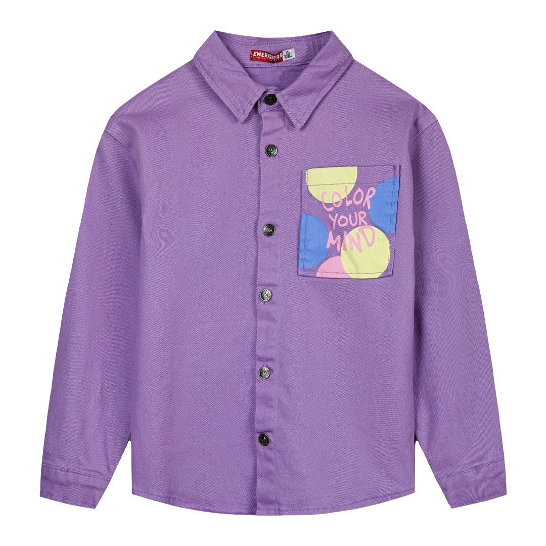 Παιδικό μπουφάν τύπου πουκάμισο με τύπωμα στην τσέπη για κορίτσι | ΛΙΛΑ ΚΟΡΙΤΣΙ 6-16>Επανωφόρι>ΝΕΕΣ ΑΦΙΞΕΙΣ>Μπουφάν