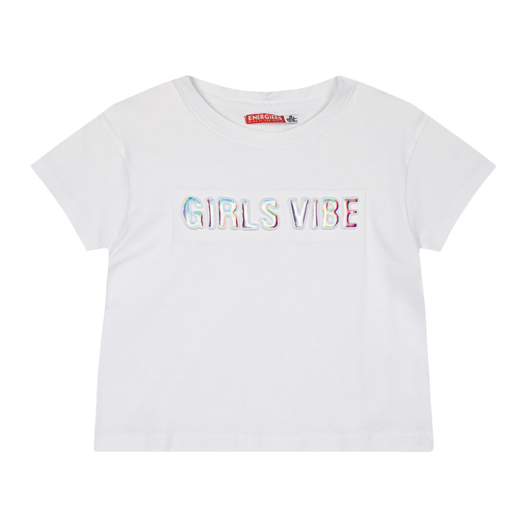 Παιδική μπλούζα κροπ με ανάγλυφο τύπωμα για κορίτσι | ΛΕΥΚΟ ΚΟΡΙΤΣΙ 6-16>Μπλούζα>ΝΕΕΣ ΑΦΙΞΕΙΣ>Μπλούζα