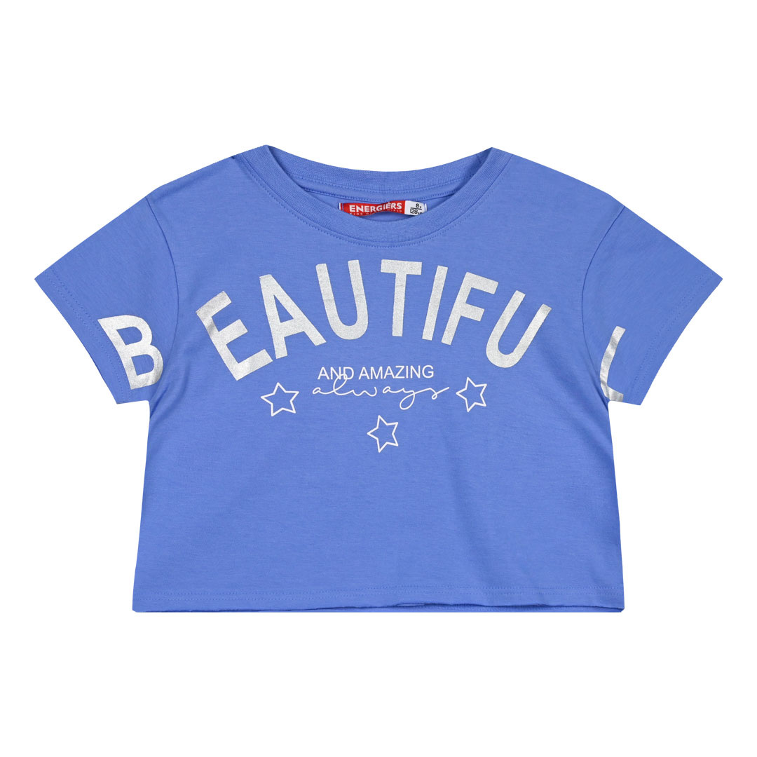 Παιδική μπλούζα κροπ με μεταλιζέ τύπωμα για κορίτσι | BLUE DREAM ΚΟΡΙΤΣΙ 6-16>Μπλούζα>ΝΕΕΣ ΑΦΙΞΕΙΣ>Μπλούζα