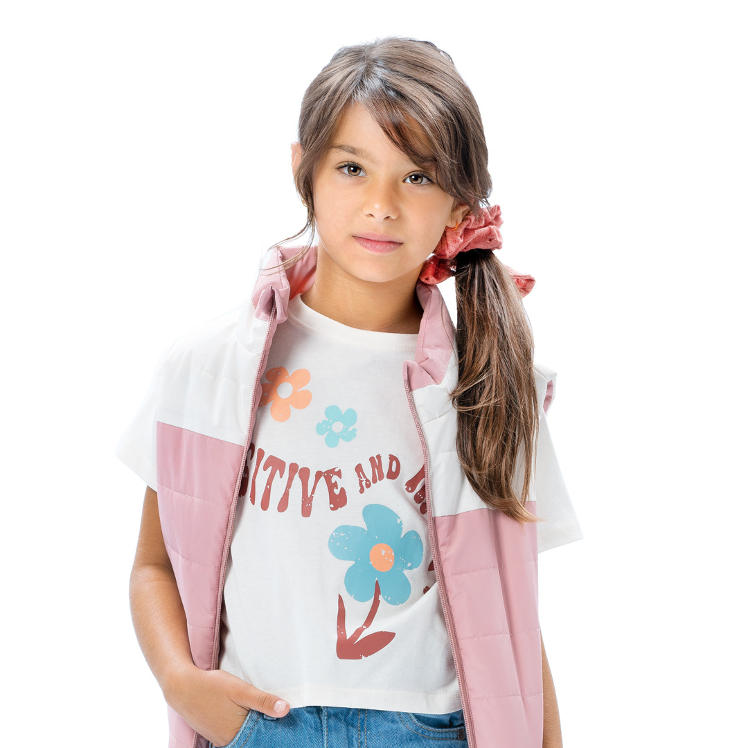 Παιδική μπλούζα κροπ με τύπωμα για κορίτσι | ΚΡΕΜ ΚΟΡΙΤΣΙ 6-16>Μπλούζα>ΝΕΕΣ ΑΦΙΞΕΙΣ>Μπλούζα