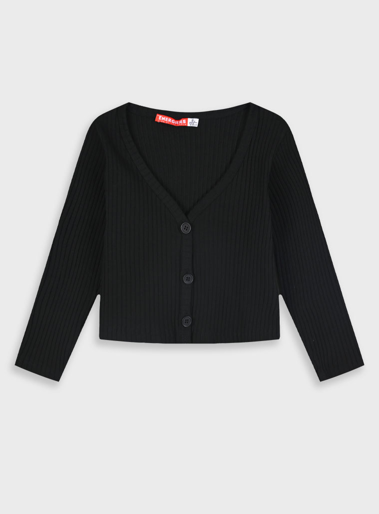 Πλεκτή ζακέτα για κορίτσι | ΜΑΥΡΟ