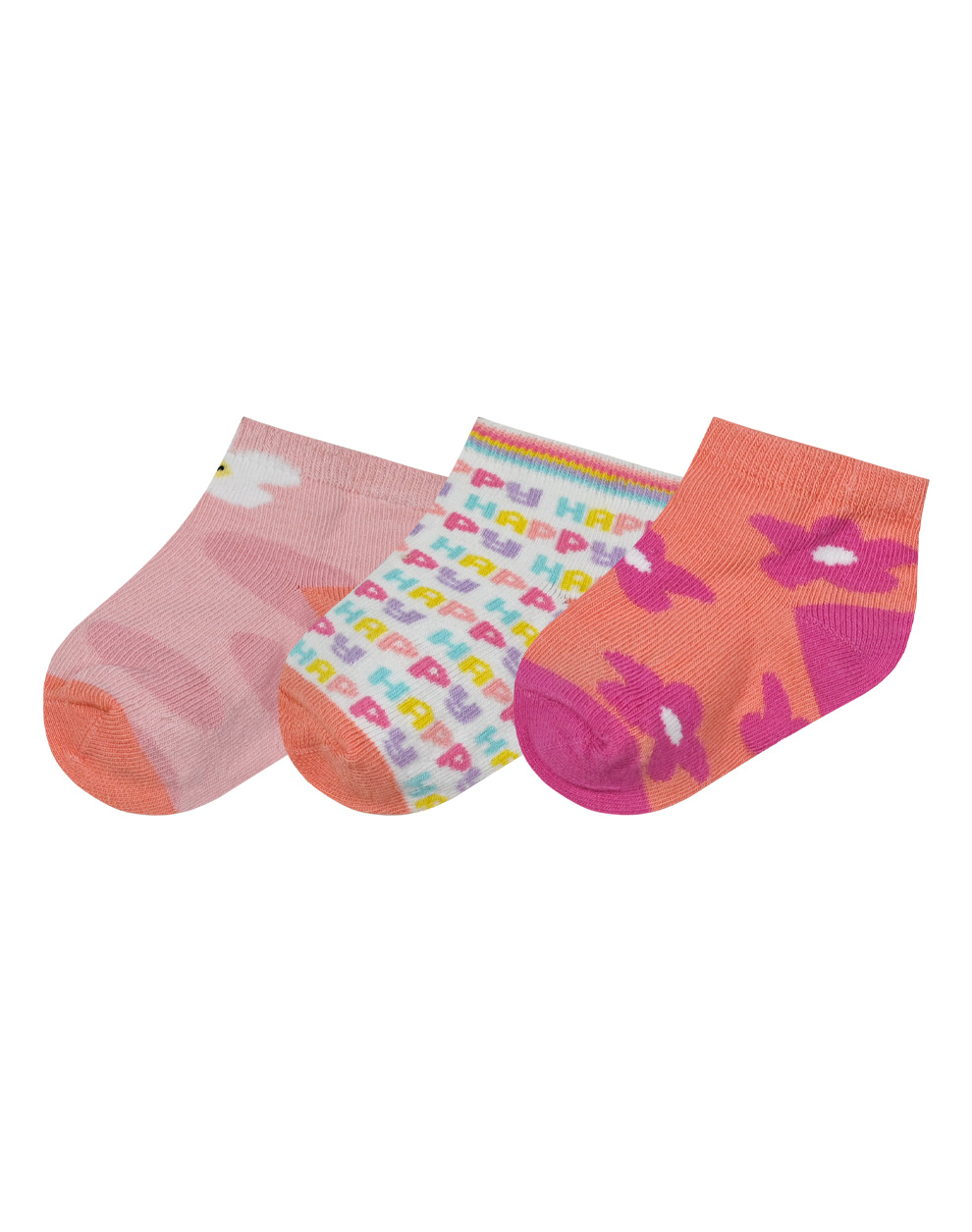 Σετ 3 ζεύγη βρεφικές κάλτσες για κορίτσι | ΡΟΖ ΑΞΕΣΟΥΑΡ>Κάλτσες-Καλσόν