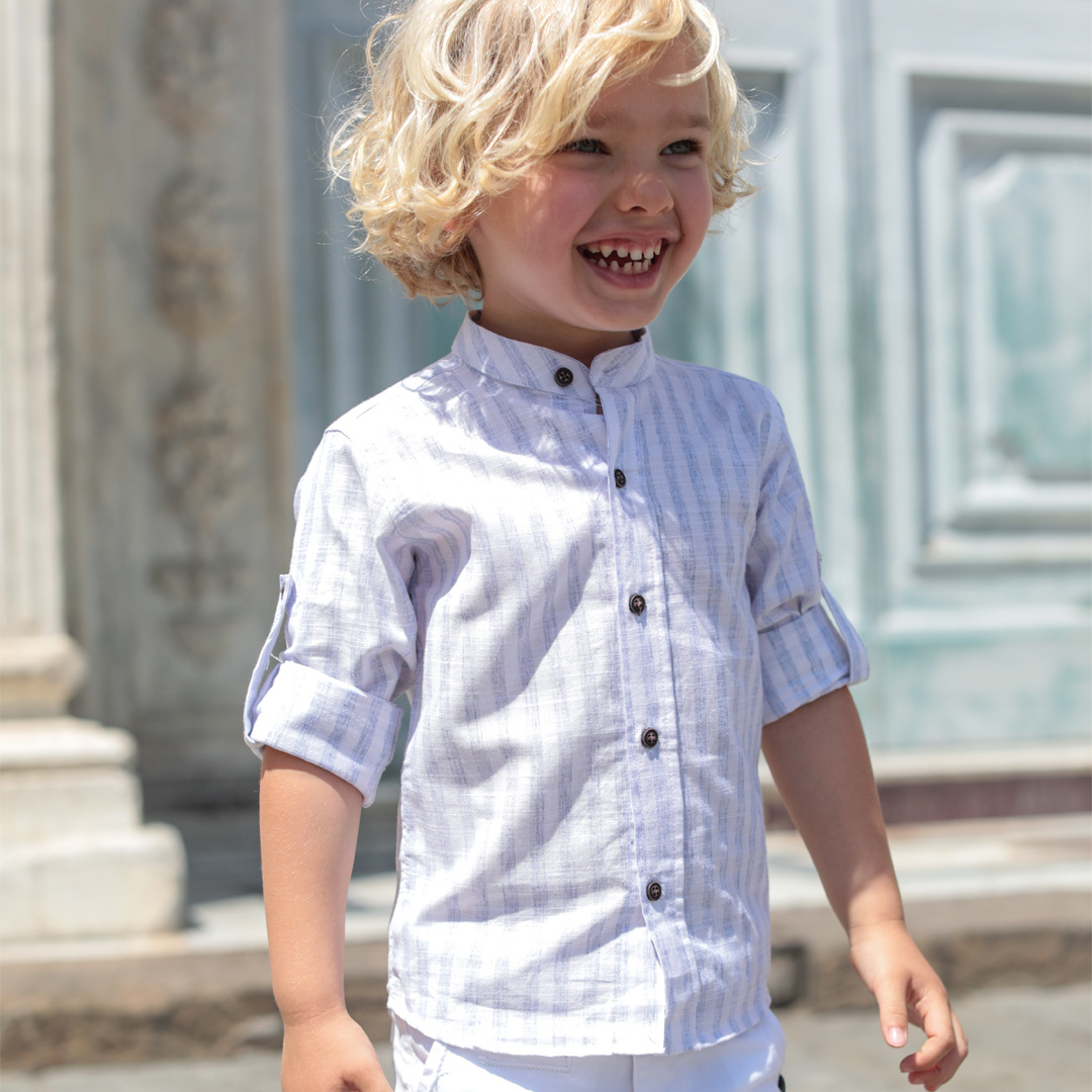 Παιδικό ριγέ πουκάμισο για καλό ντύσιμο για αγόρι | ΜΠΛΕ ΑΓΟΡΙ 1-6>Πουκάμισο>ΝΕΕΣ ΑΦΙΞΕΙΣ>Πουκάμισο