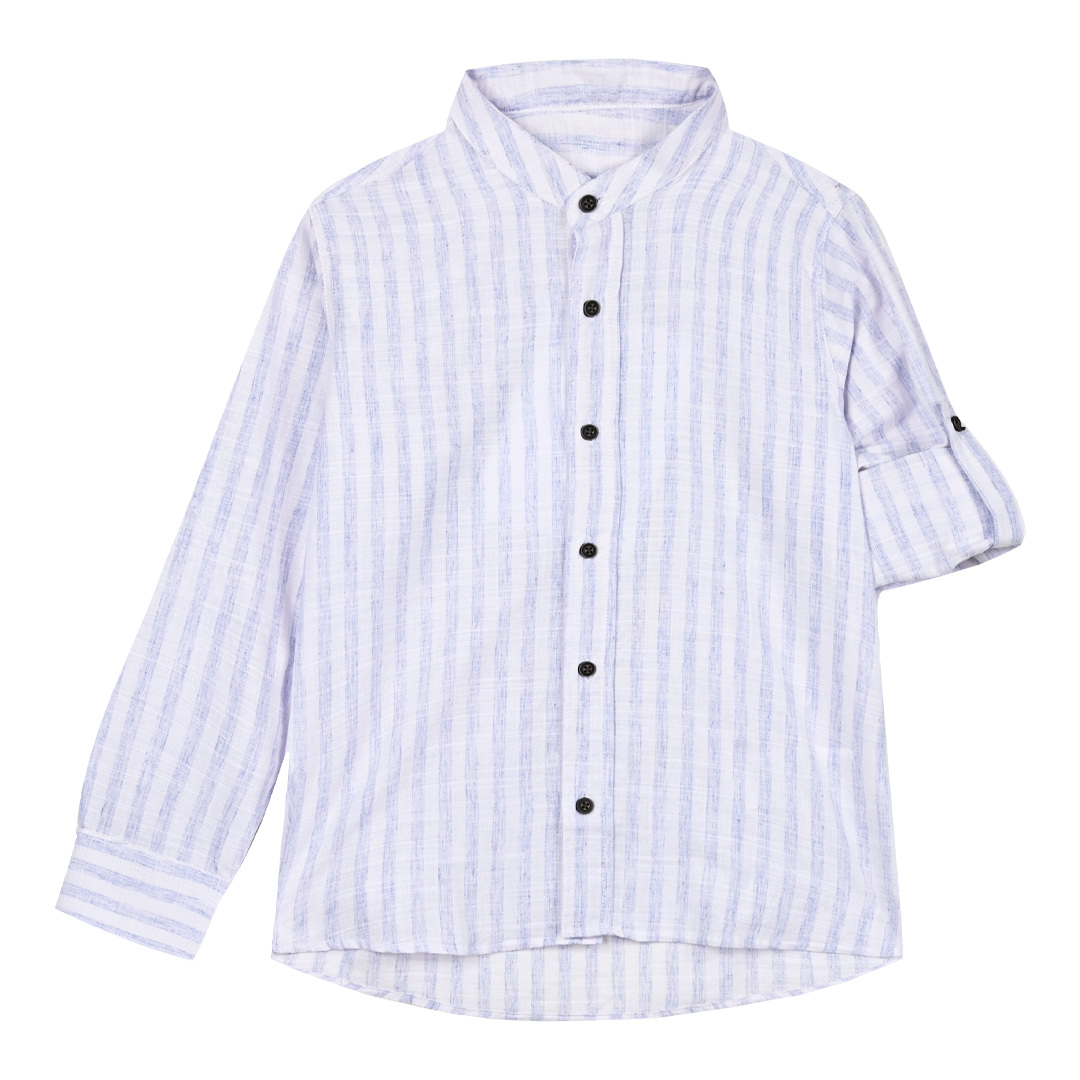 Παιδικό ριγέ πουκάμισο για καλό ντύσιμο για αγόρι | ΜΠΛΕ ΑΓΟΡΙ 6-16>Πουκάμισο>ΝΕΕΣ ΑΦΙΞΕΙΣ>Πουκάμισο