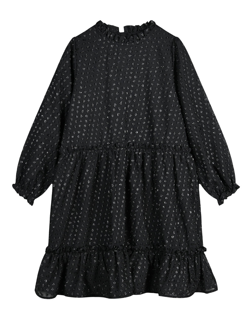 Φόρεμα επίσημο με φραμπαλά για κορίτσι.Boutique collection | ΜΑΥΡΟ — εικόνα 2